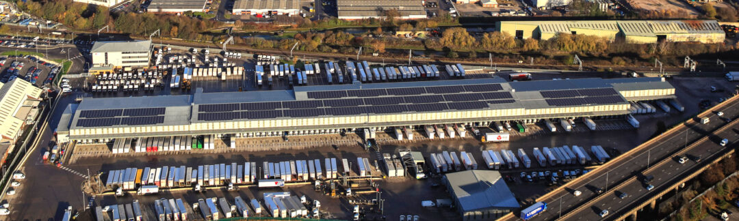 Solar panel installation at DPD Oldbury