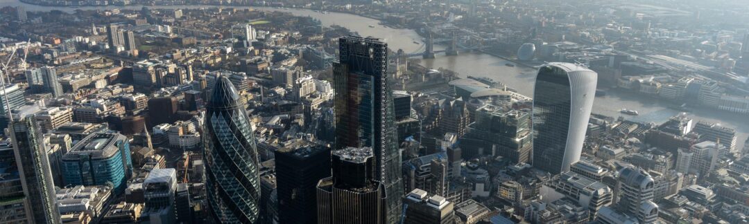 London skyline showing solar array installed on Walkie Talkie building
