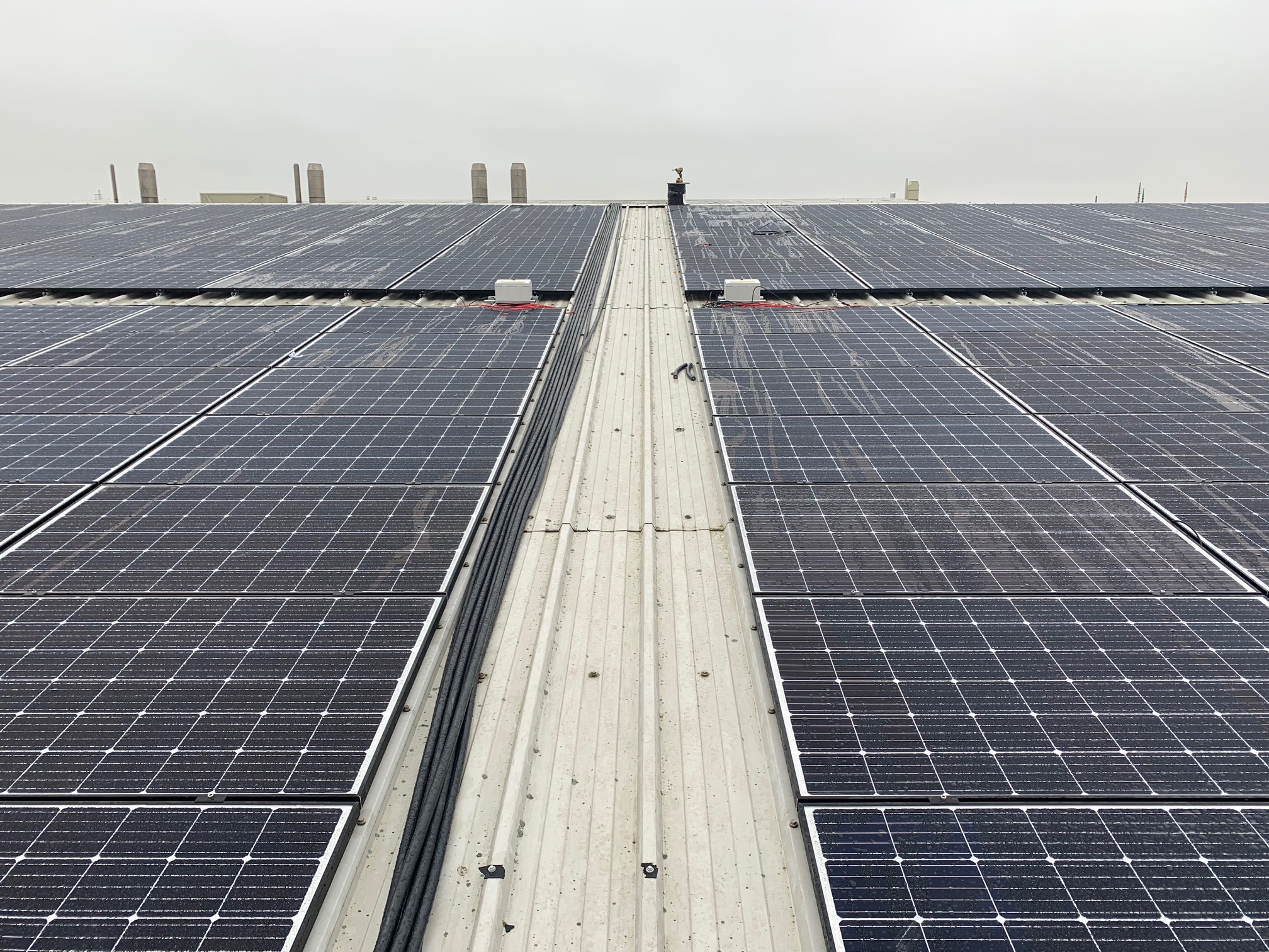 solar panels installed at airbus