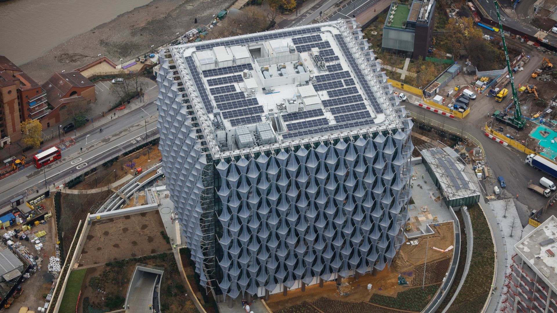 solar panels on a flat roof