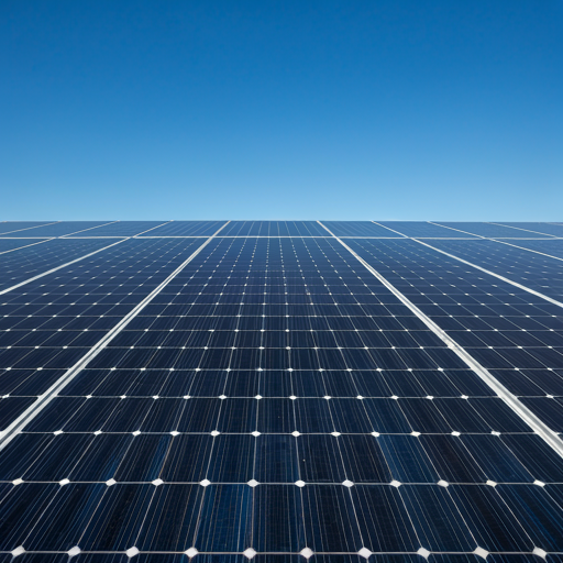 Solar panels shining under a clear blue sky, showcasing the maximum size for a domestic solar system installation.