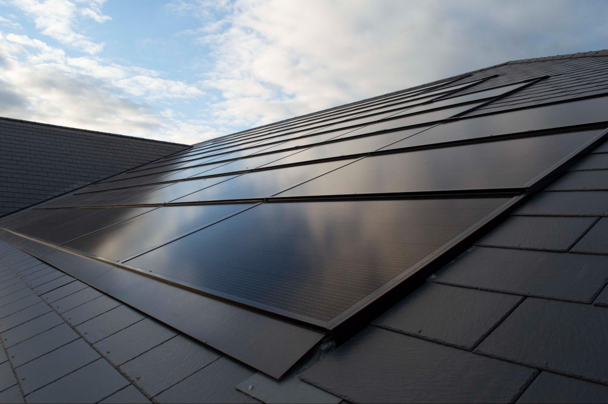 solar panels installed on a north facing roof