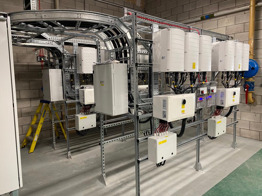 Inverters at axiom support a solar pv system