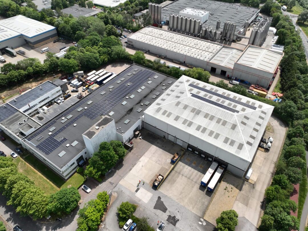 Rhenus solar PV installation generating electricity front view