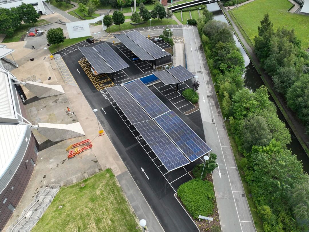 National cycling centre solar pv carport generating energy