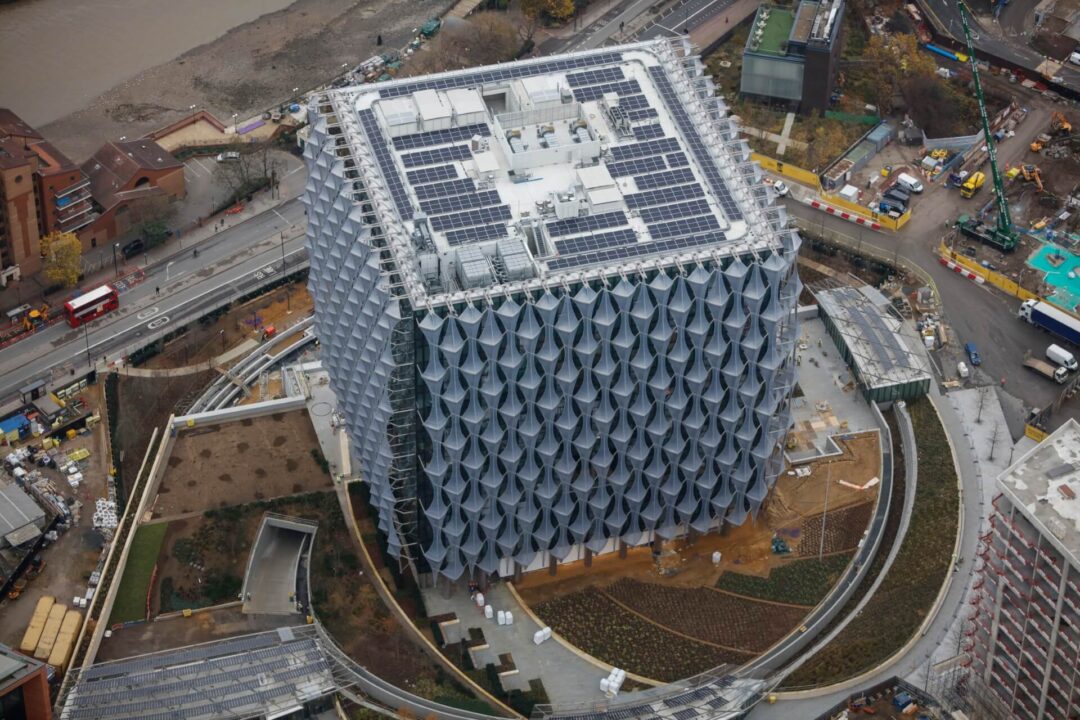 solar panels on top of us embassy