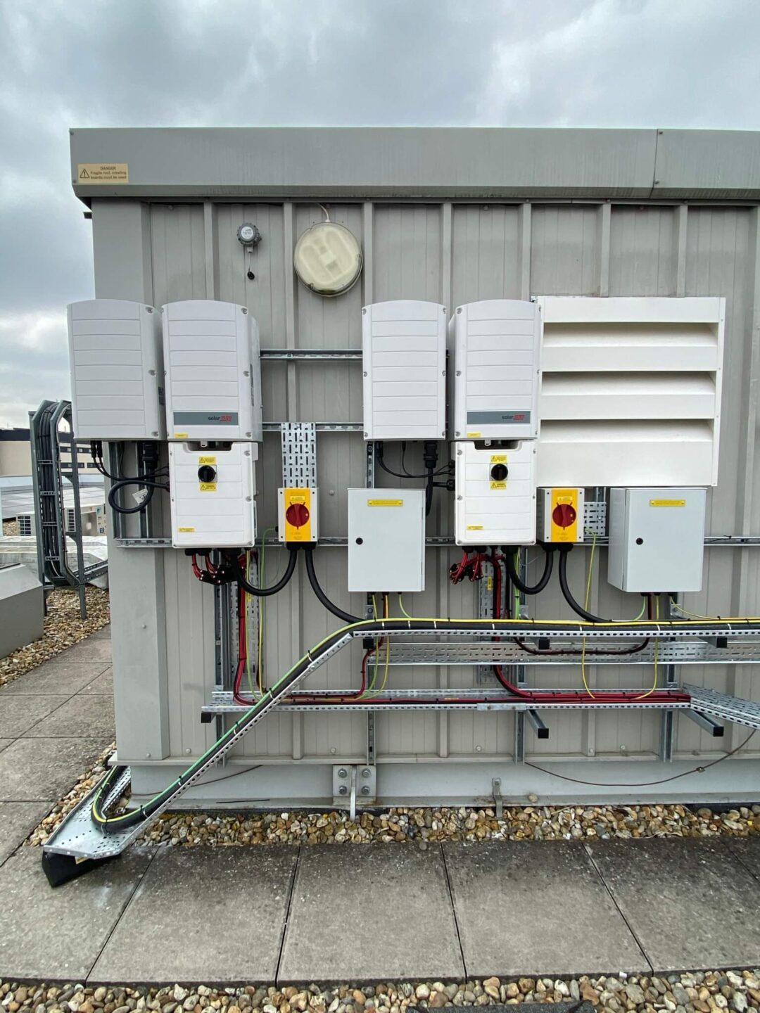 inverter station outside on a roof top