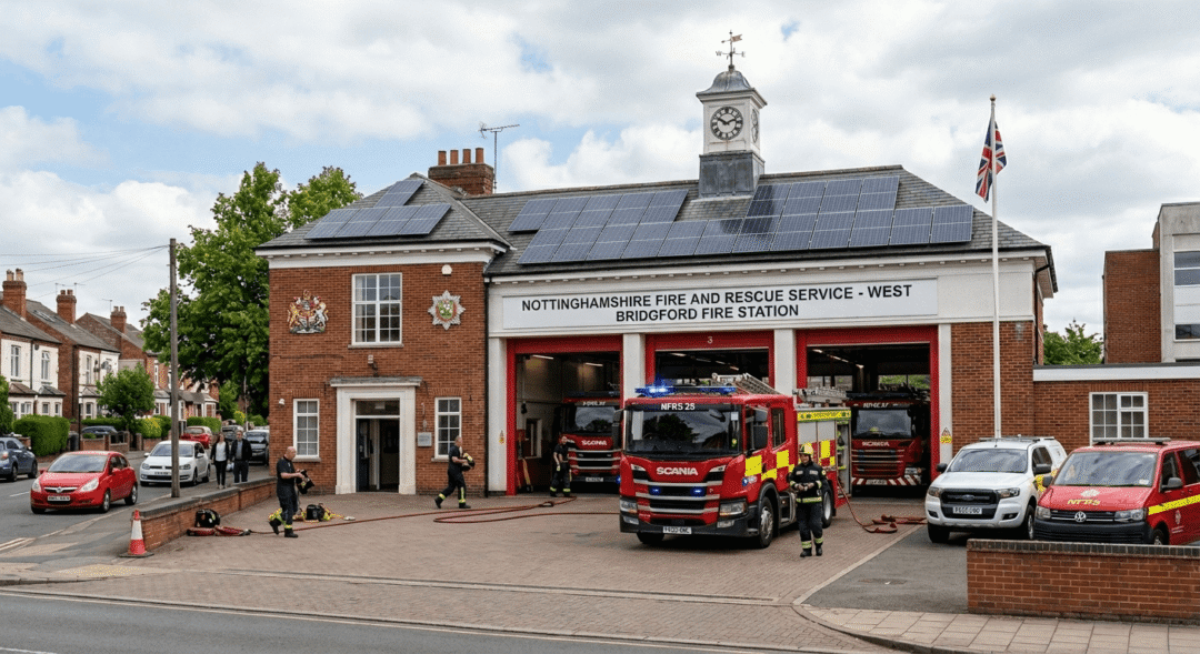 Fire station and department rooftop solar panels