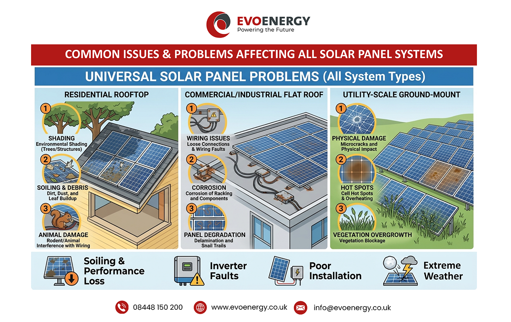 Common Solar Panel Problems: A Guide for Roofs, Ground Mounts, and Carports