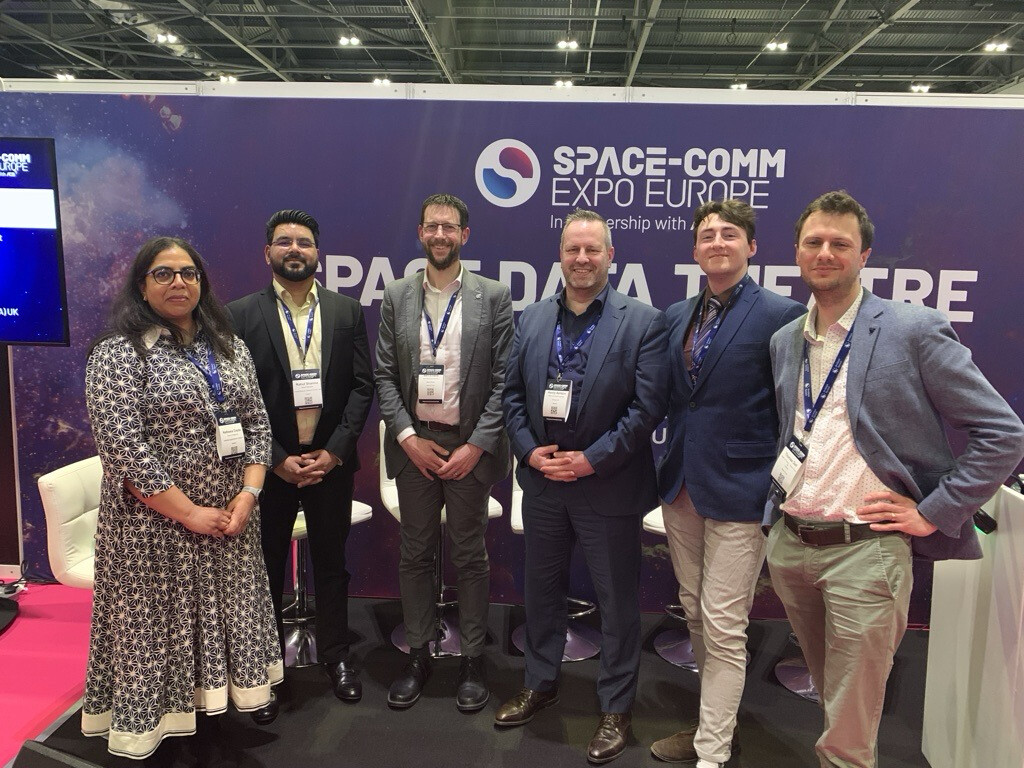 Industry professionals at the Space Data Theatre during Space-Comm Expo Europe.